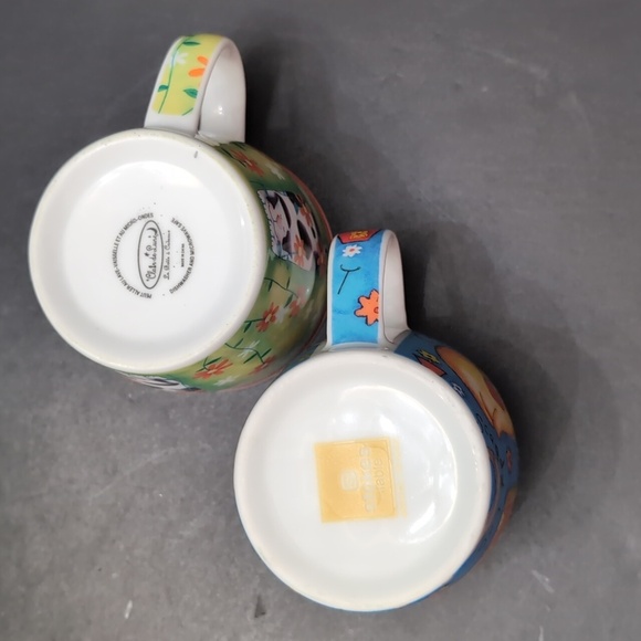 Lot Of 2 Kitty Cat Coffee Mugs Blue/Green . - Picture 6 of 13